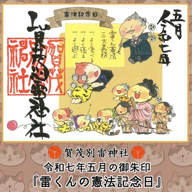 見開き雷くん御朱印帳 - 賀茂別雷神社 - 栃木県佐野市多田町
